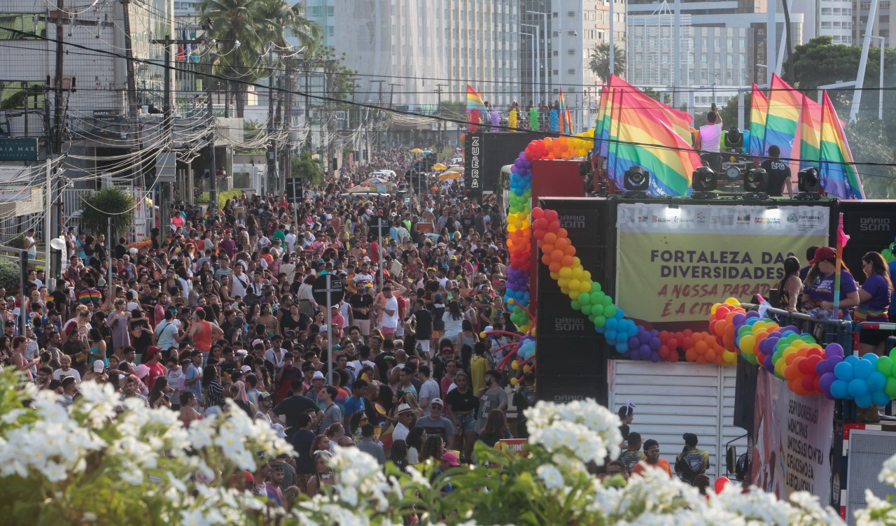 imagem geral do público na parada da diversidade